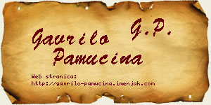 Gavrilo Pamučina vizit kartica